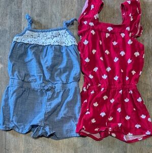EUC Set Of 2 Summer Rompers Size 2T *B24